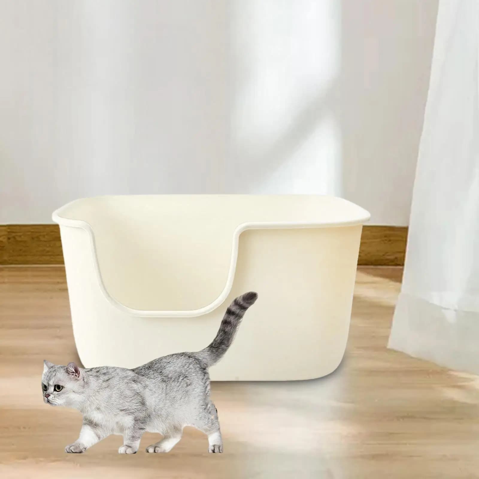 Pet Litter Trays with High Sides Pet Supplies Large Pan Splashproof Potty Toilet for Small Animals Kitten Hamsters Kitty Rabbit