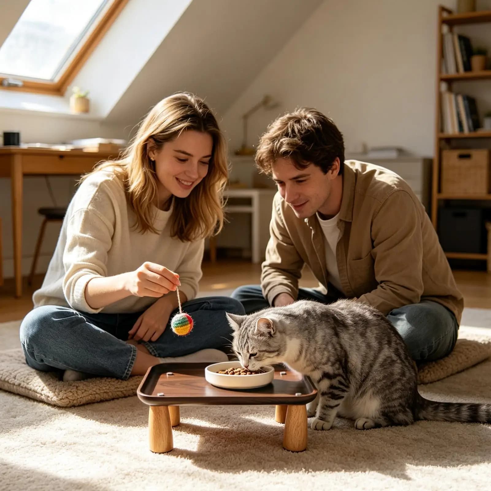 Elevated Pet Feeder Stand with Spill Tray