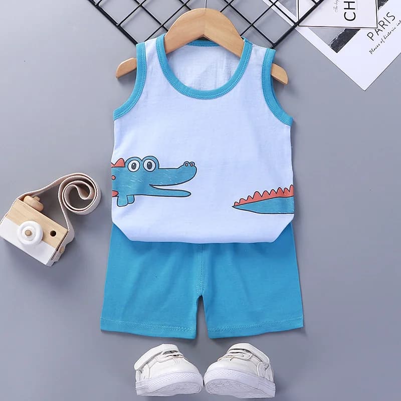 Children's Cotton Vest and Shorts Set