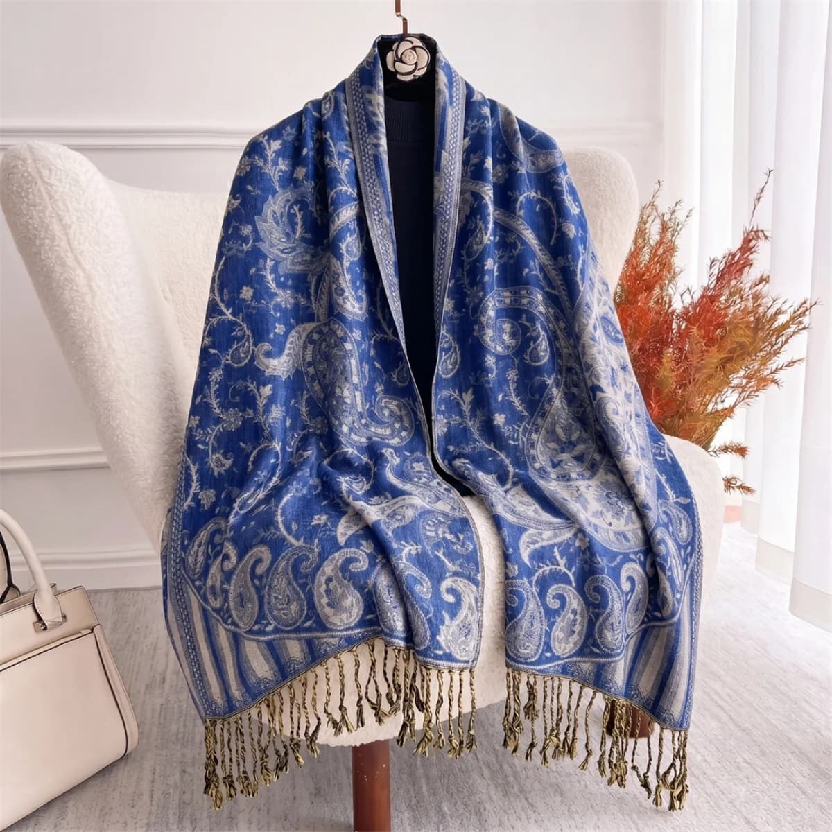 Pashmina Botanical Print Scarf Wrap Shawl