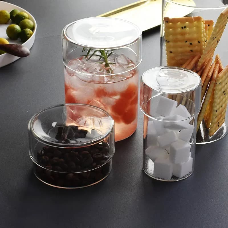 Glass Canisters Set of 4 with Lids