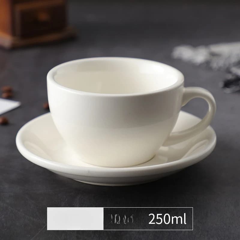250ml Thickened Cup Large Capacity Creative Latte Art Cup Retro Colored Coffee Cup Afternoon Tea Dessert Tea Mug Home Decoration