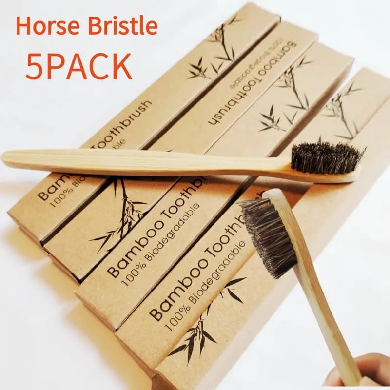 Bamboo Toothbrush with Natural Horse Bristles