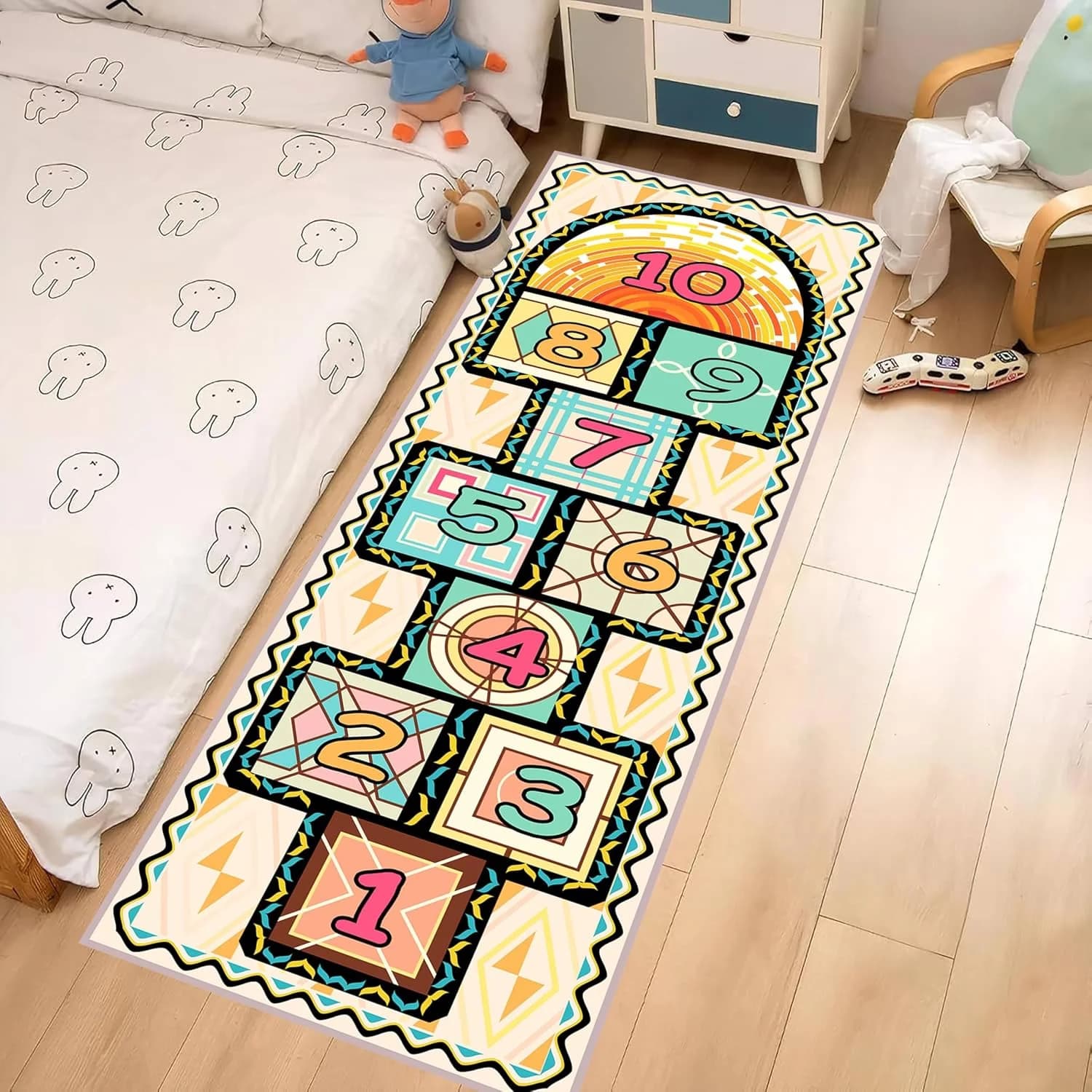 Hopscotch Learning Runner Rug