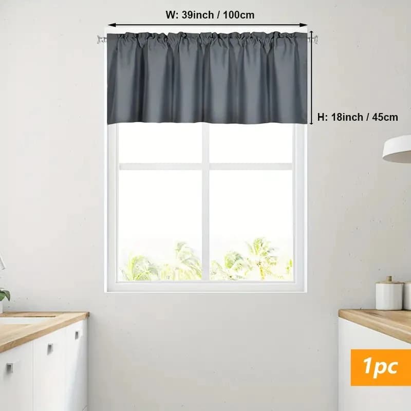 Solid Color Blackout Curtain Valance