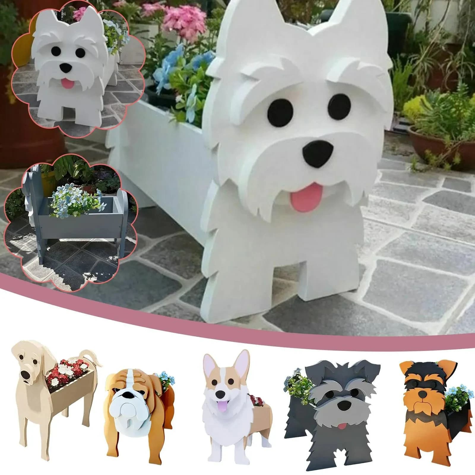 Cute Animal Dog Flower Planter Pot
