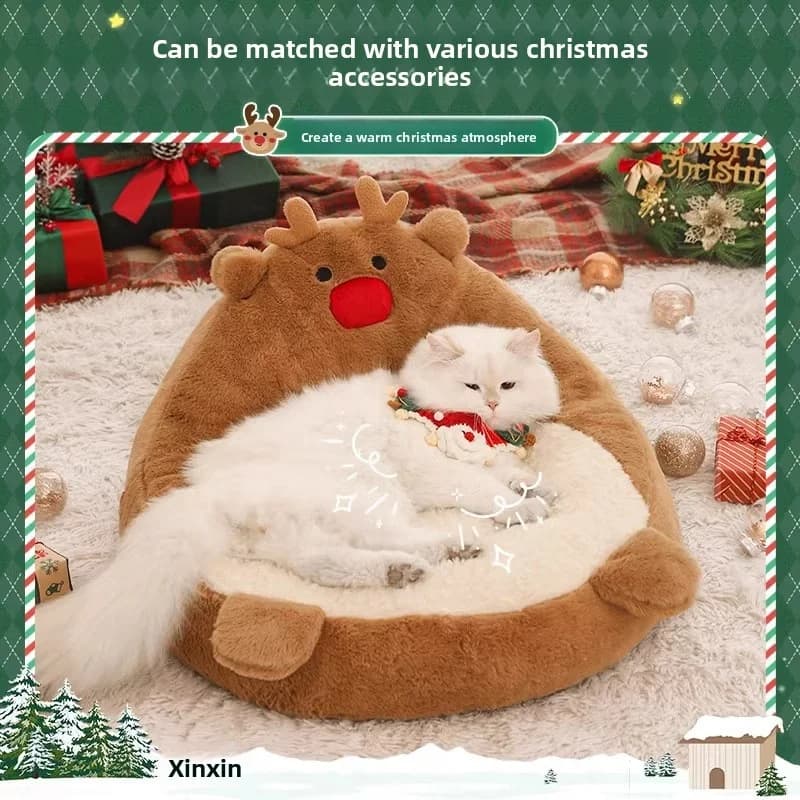 Solid Pattern Warm Pet Nest Bed