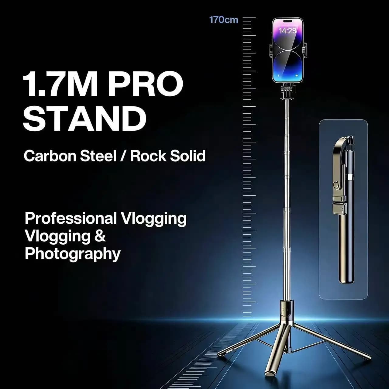Mobile Phone Tripod Selfie Stick with Flexible Legs