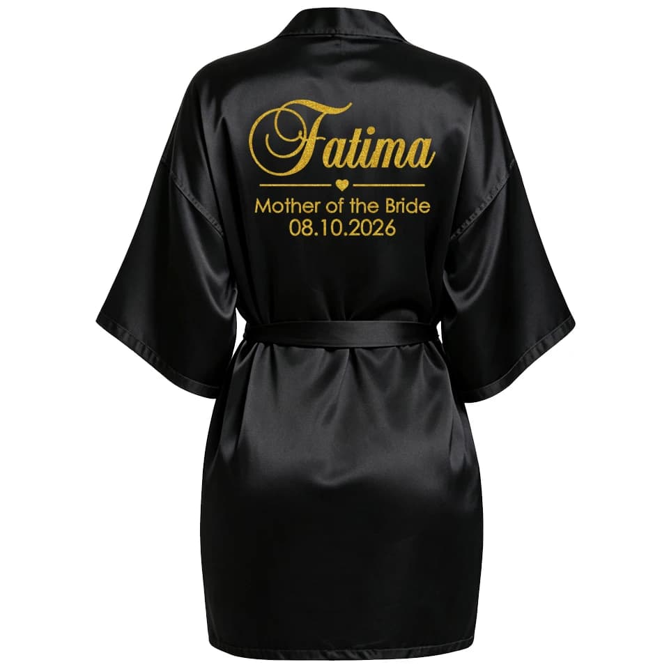 Personalized Faux Silk Bridal Robe