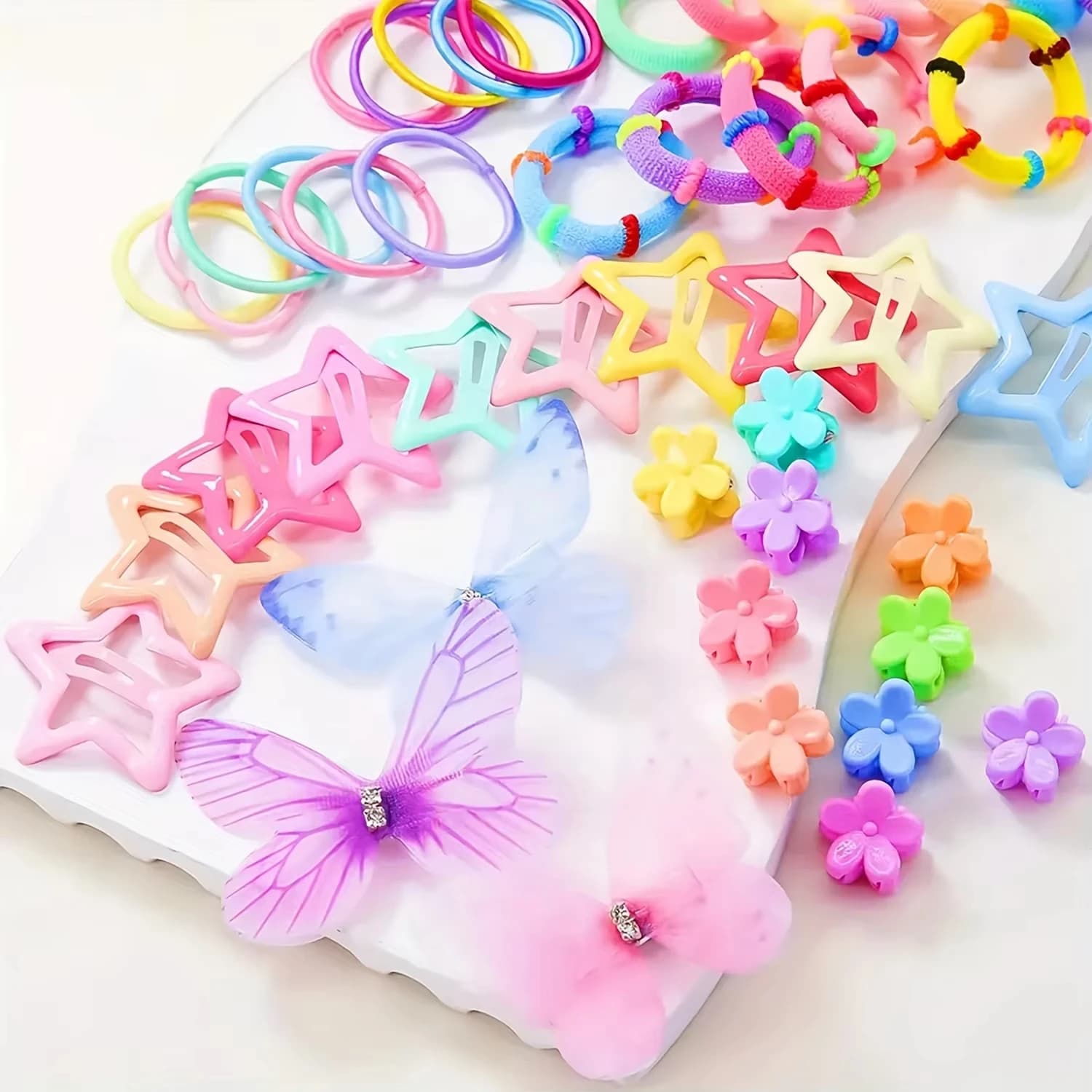 881 sets of colorful and cute girl hair accessories | including various hair clips, headbands, flowers, and bow headpieces