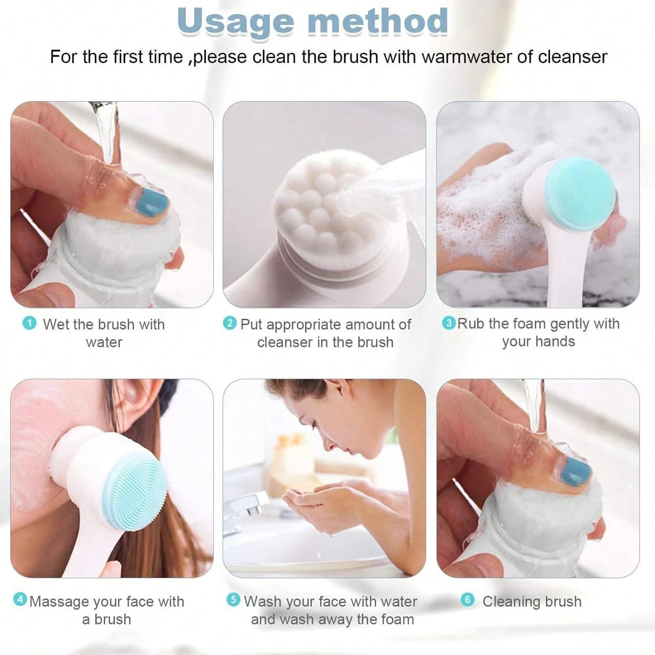 7-piece Home Skincare Set: Facial Cleansing Brush, Mask Sponge, Hair Band, Storage Bag, Multi-functional Beauty Tools