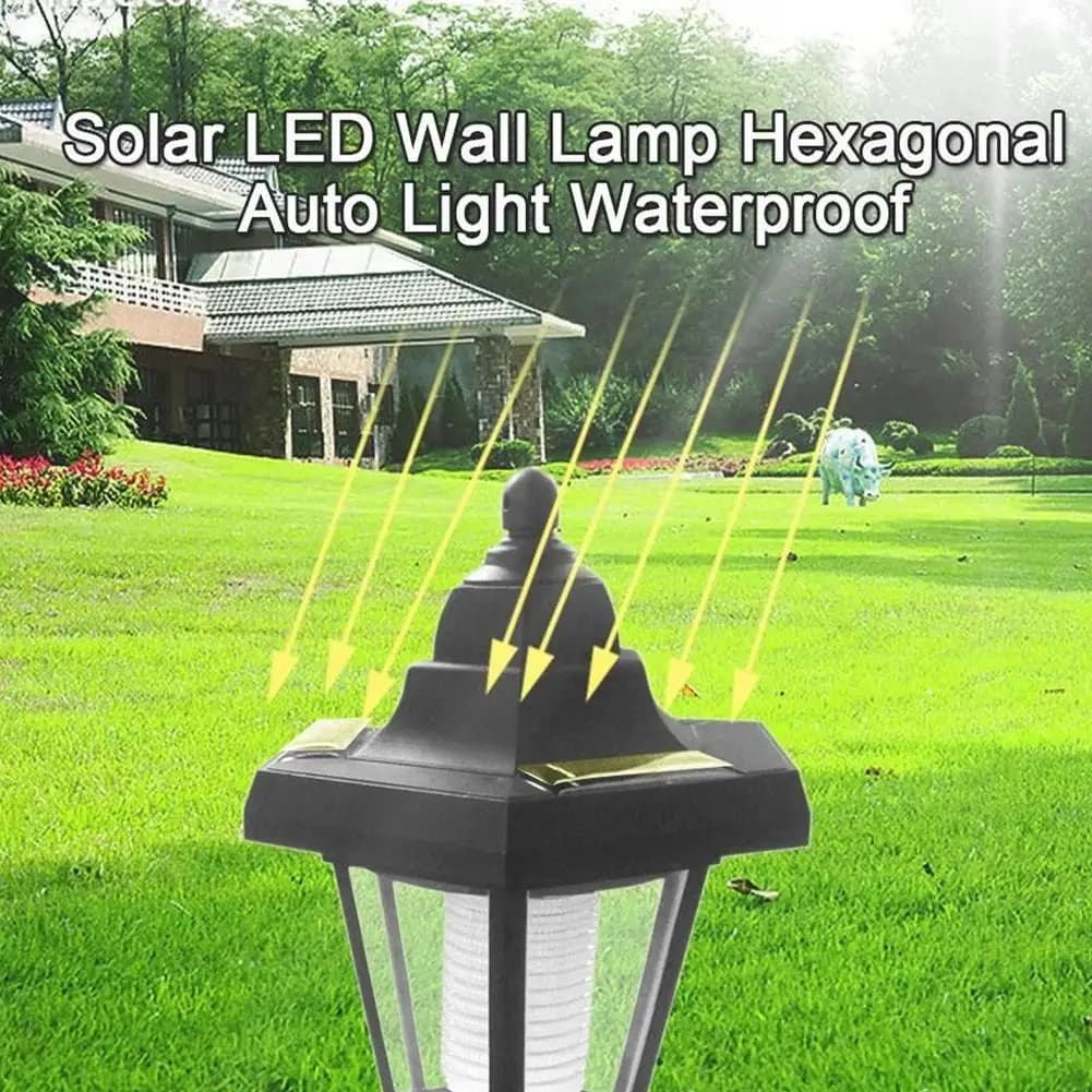 Garden Wall Light 1.5M Solar Courtyard Light Retro Streetlight Outdoor Lawn Path Courtyard Floor Lamp