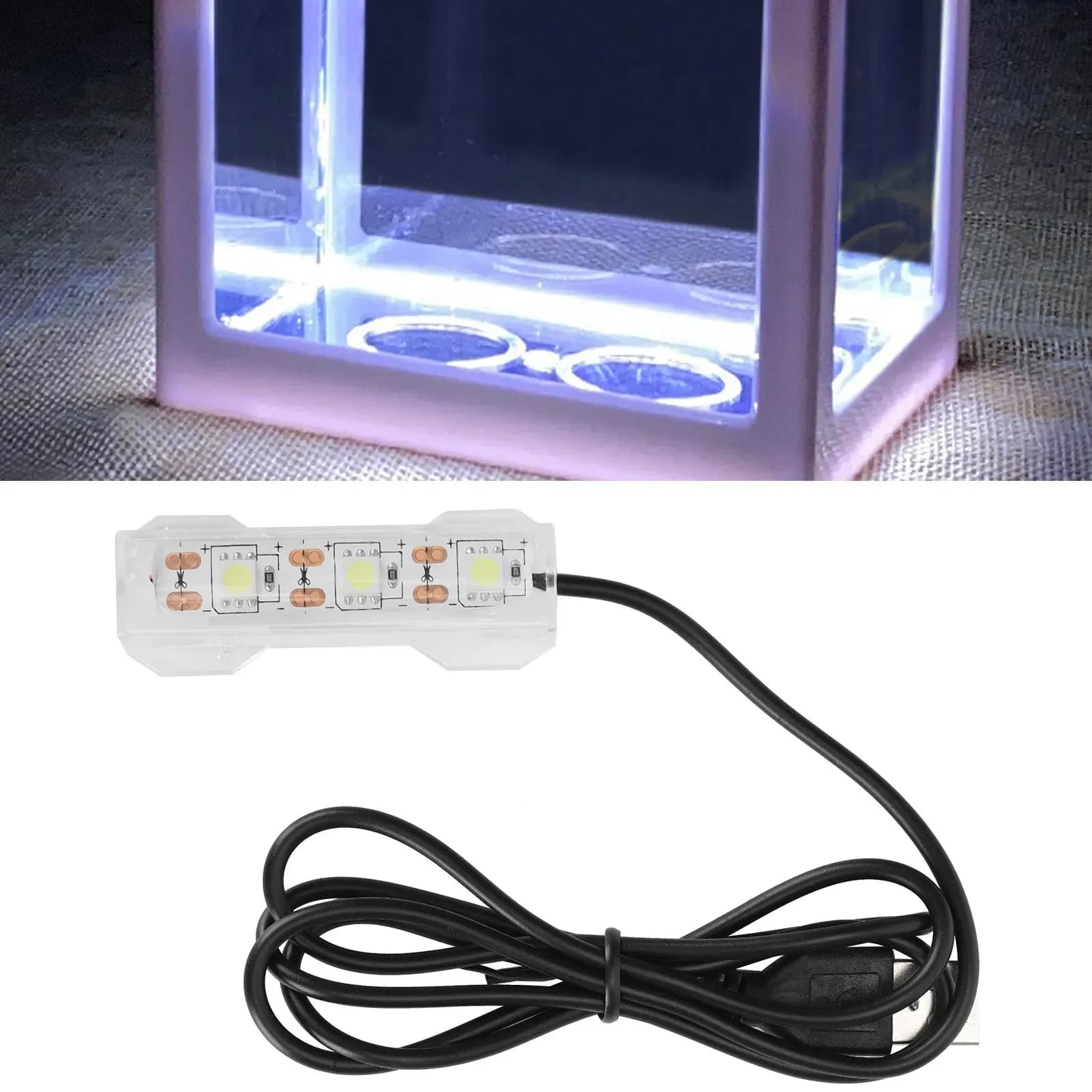Aquarium Decoration Light Aquarium USB Light Small Aquarium Water Plant Light Desktop Fish  Mini Decoration Soft LED Lamp