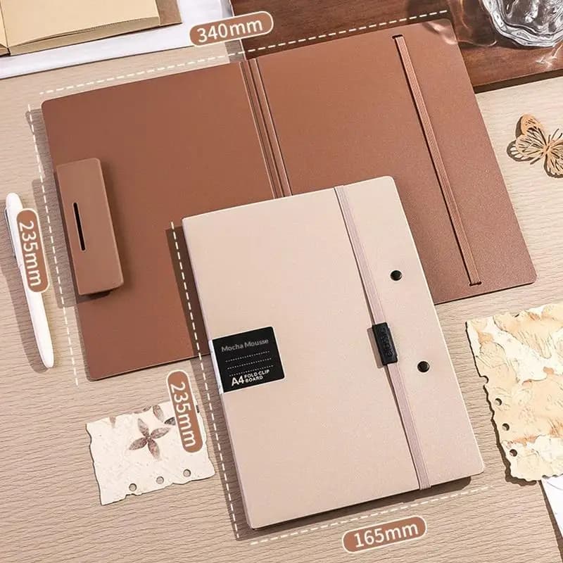 Foldable A4 Document Organizer with Metal Clip