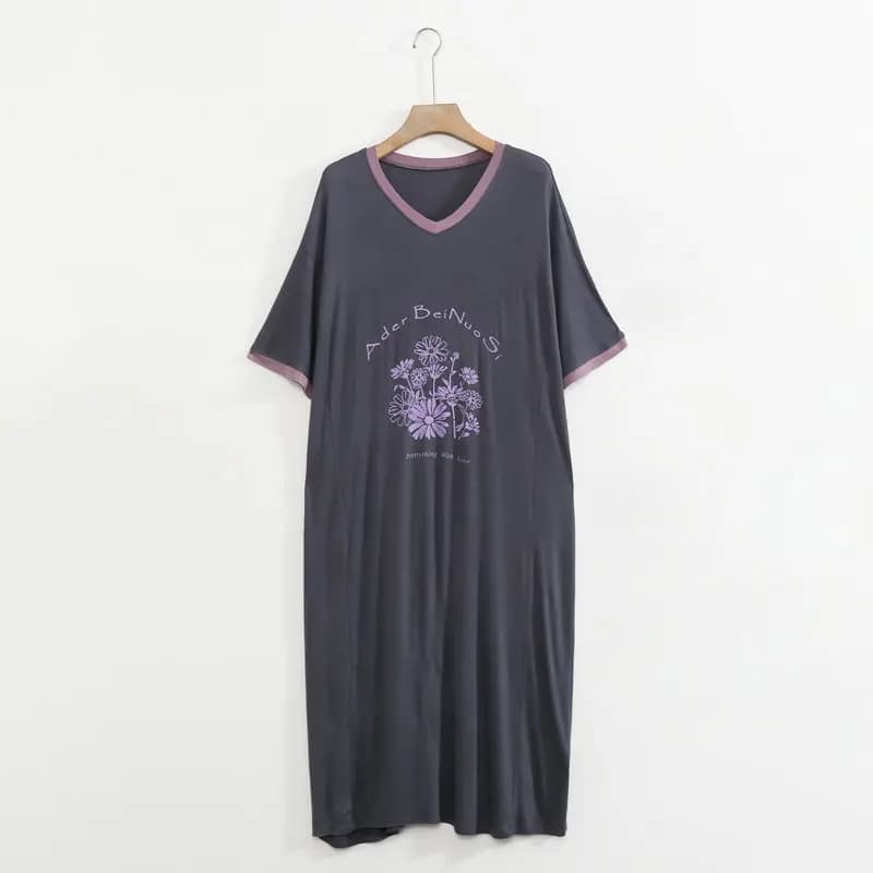 Women's Cartoon Print Modal Nightgown