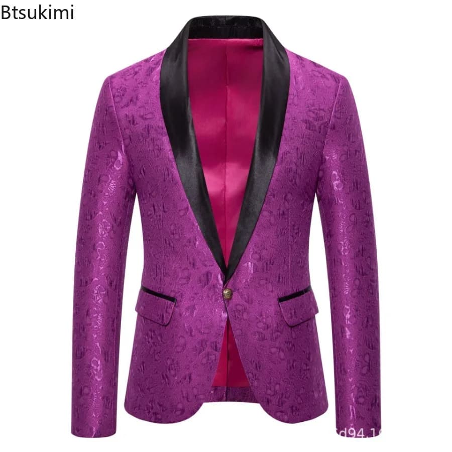 Men's Slim Fit Jacquard Suit Jacket
