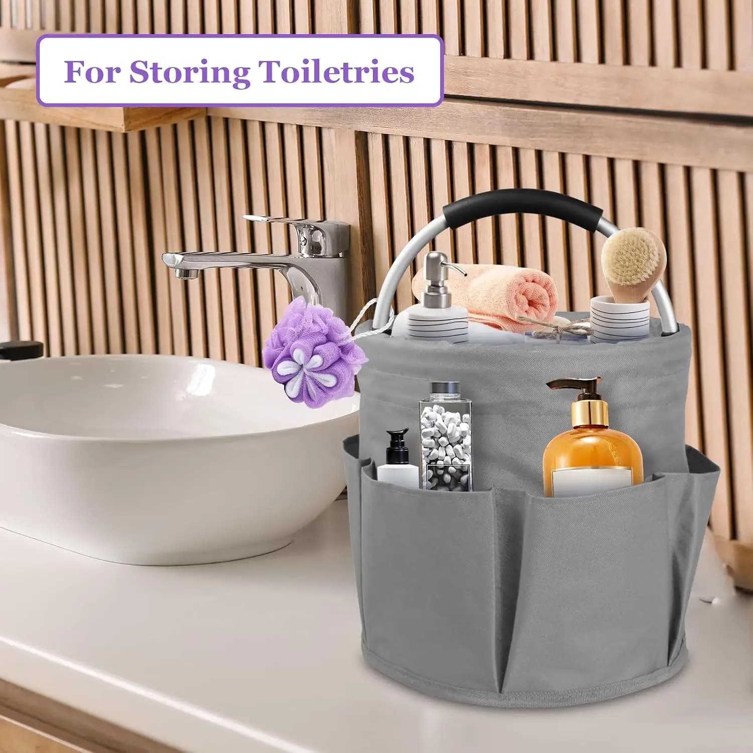 17L Foldable Cleaning Caddy with Handle