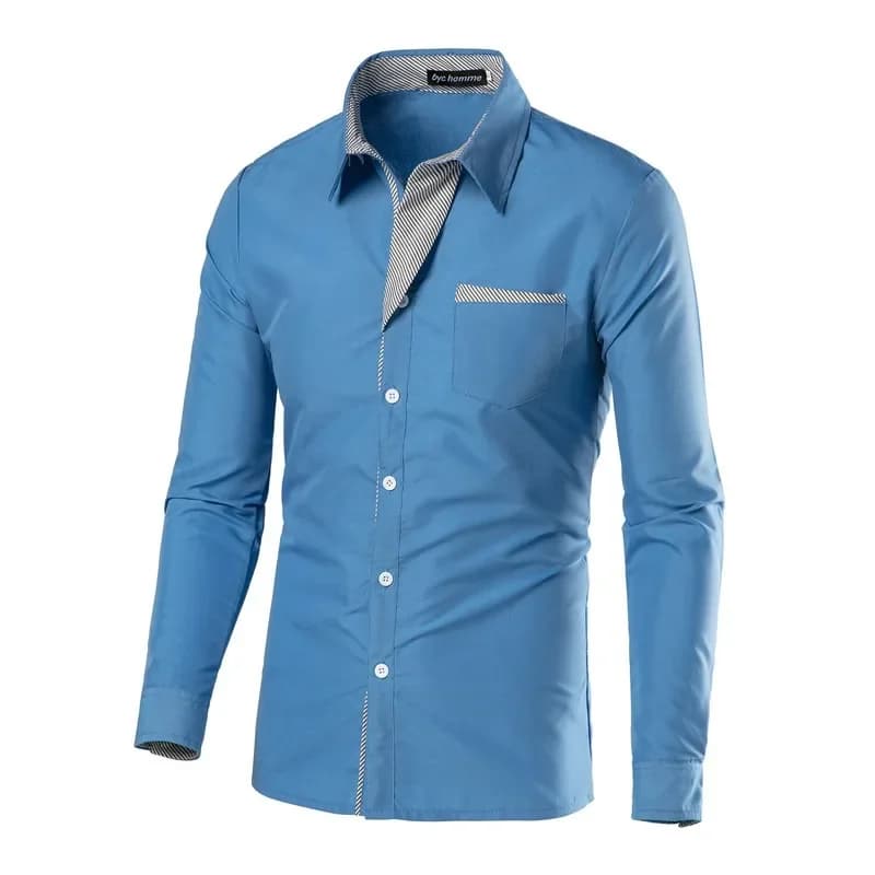 Men's Slim-Fit Long Sleeve Business Shirt