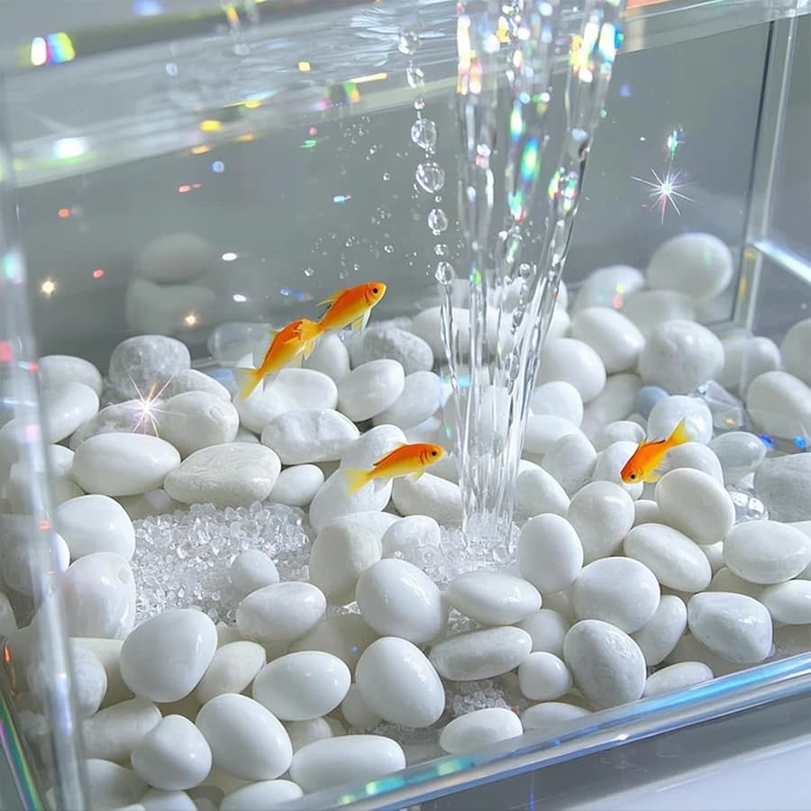White Pebbles Aquarium Substrate 2-3cm