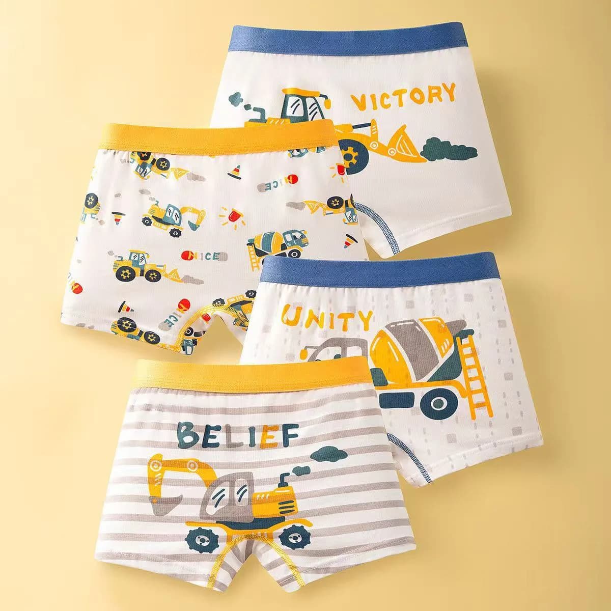 Boys Cotton Dinosaur Print Underwear 4-Pack