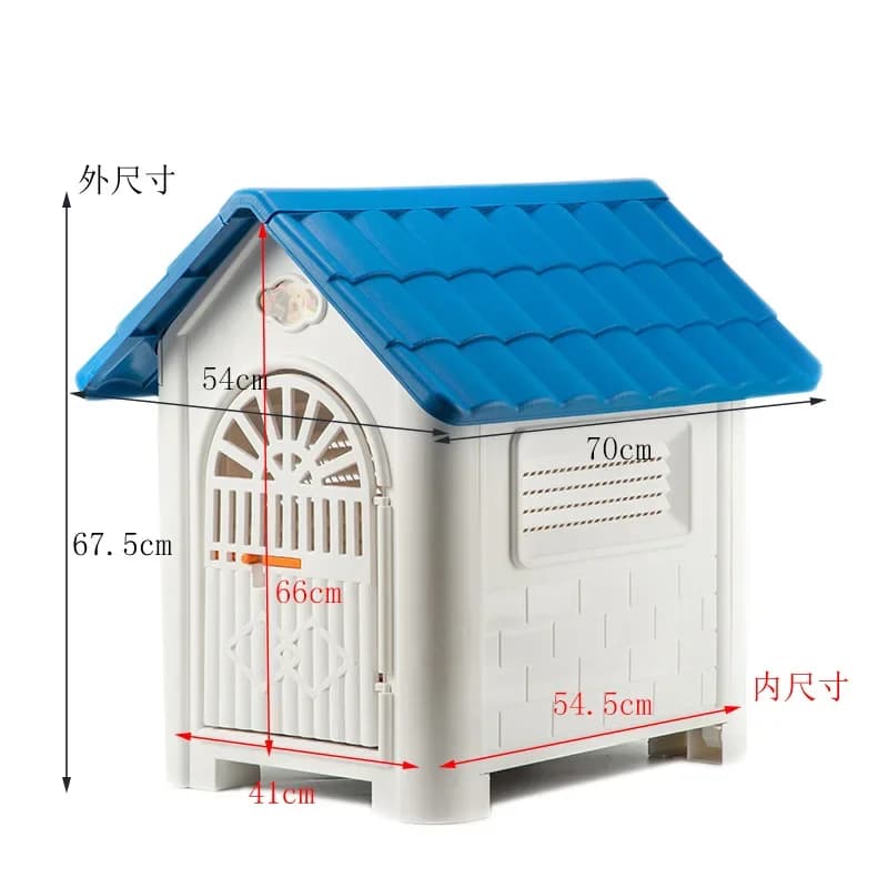 Outdoor Indoor Dog House with Rainproof Cover