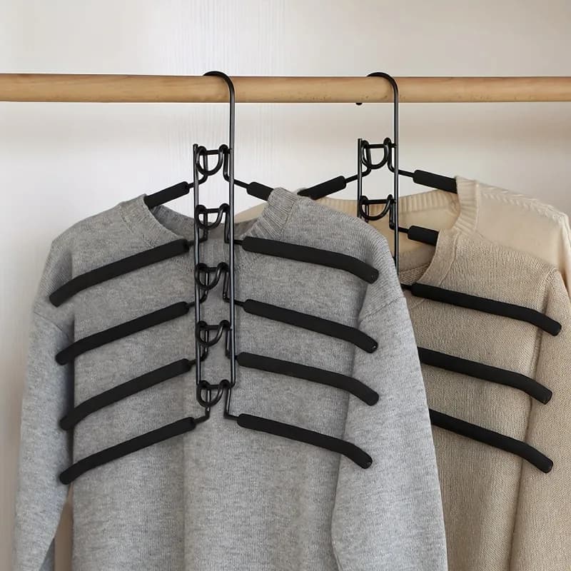 Multi-Tier Hanging Closet Organizer with Hooks