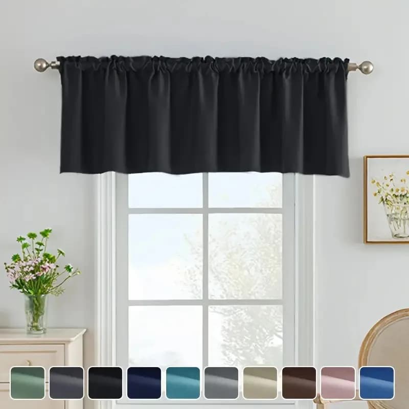 Solid Color Blackout Curtain Valance