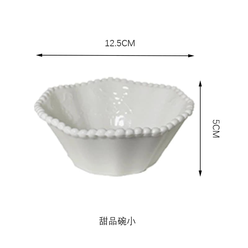 Ceramic Pearl Plates & Bowls Set - Practical Breakfast Tableware, Perfect for Modern Home Dining & Daily Use