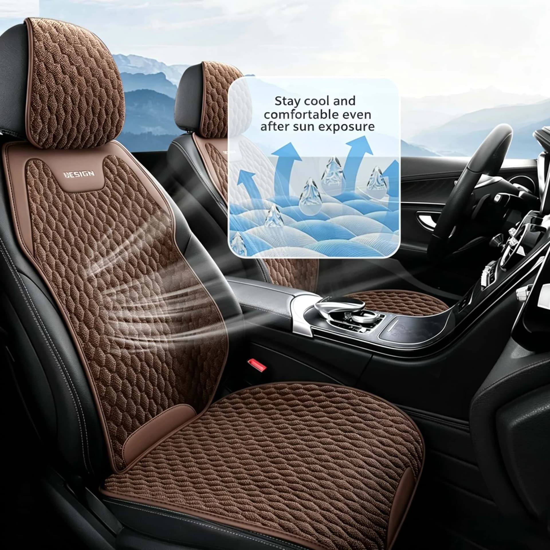 Linen Front Seat Cushion Covers