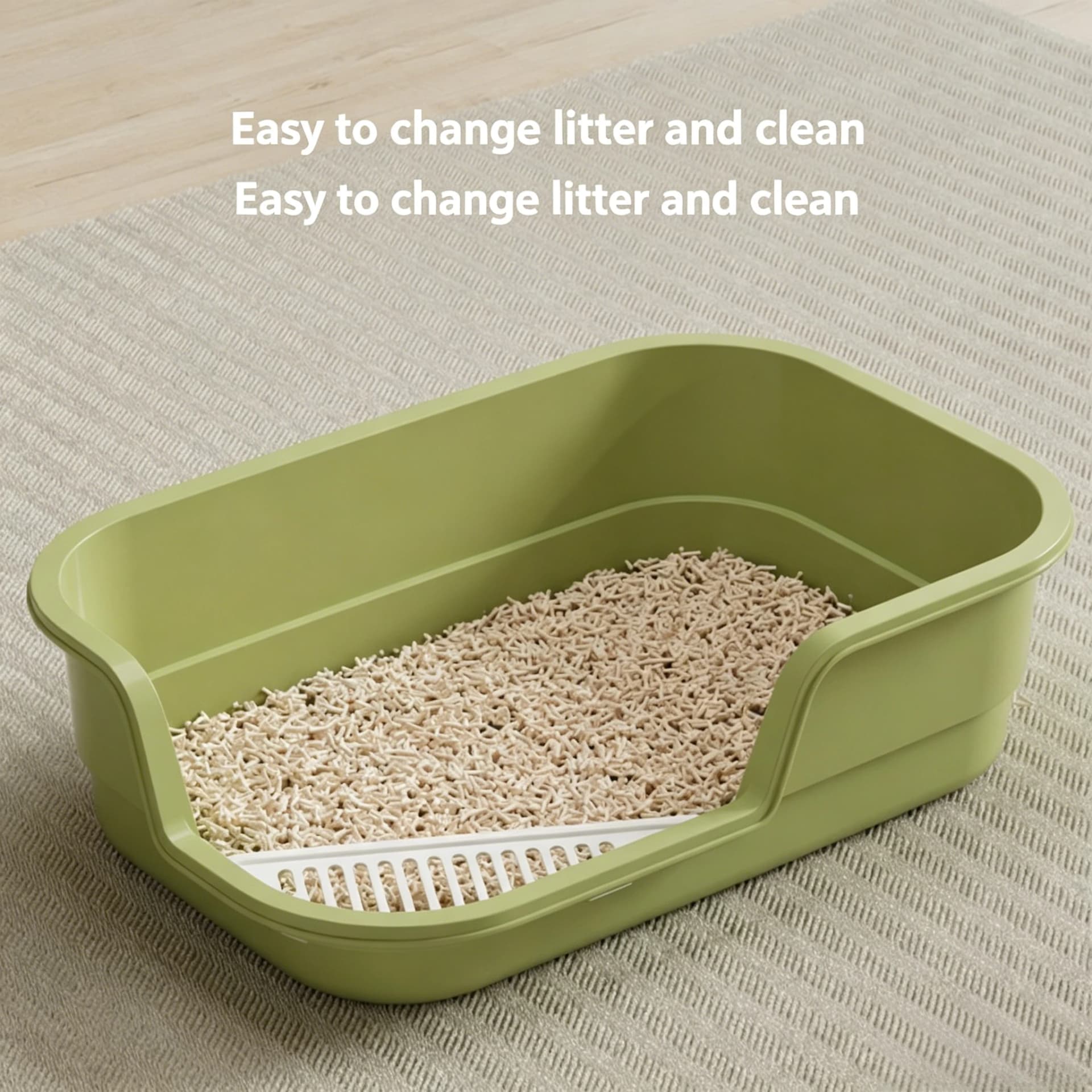 Jumbo Anti-Splash Semi-Covered Cat Litter Box
