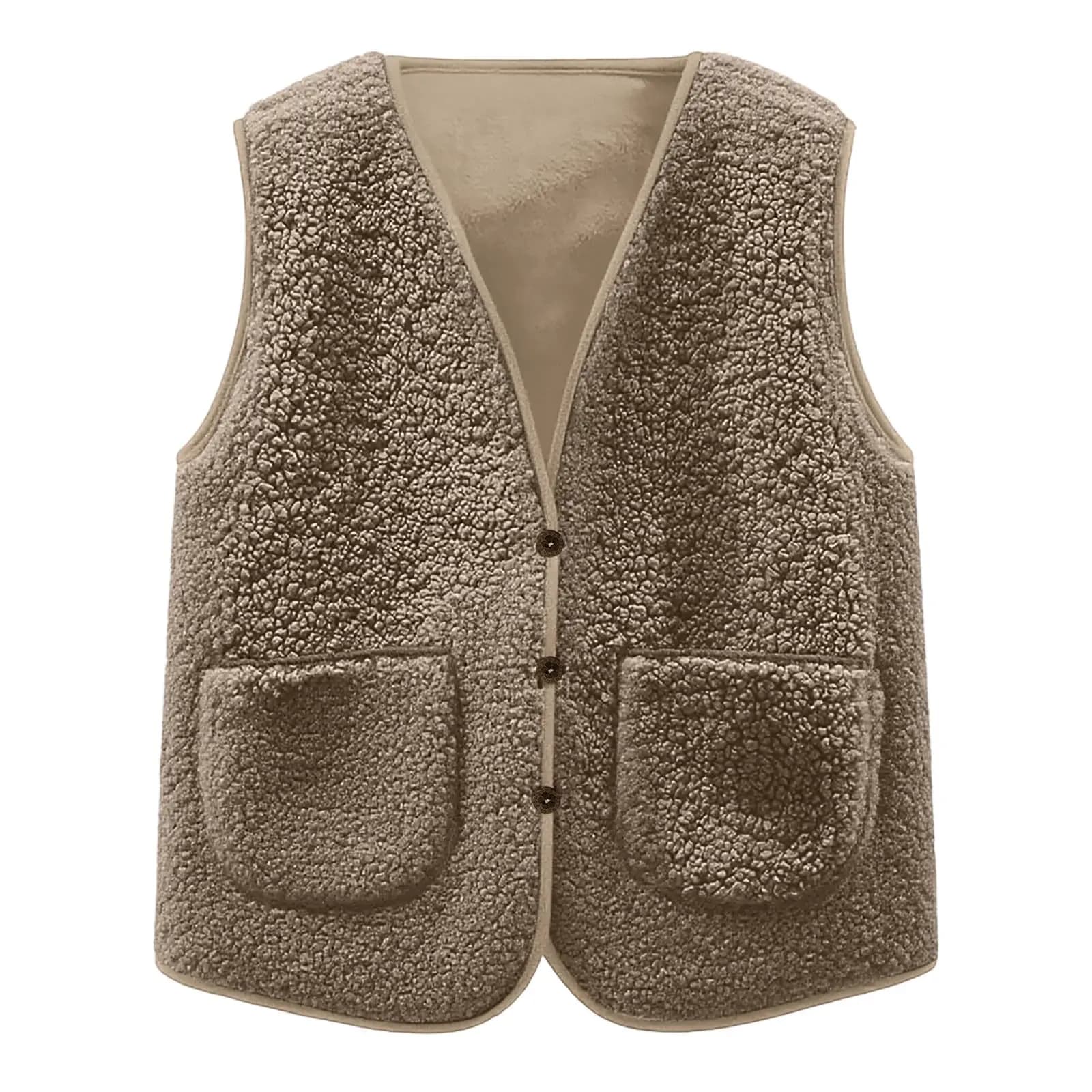 Women's Teddy Fleece Button Vest