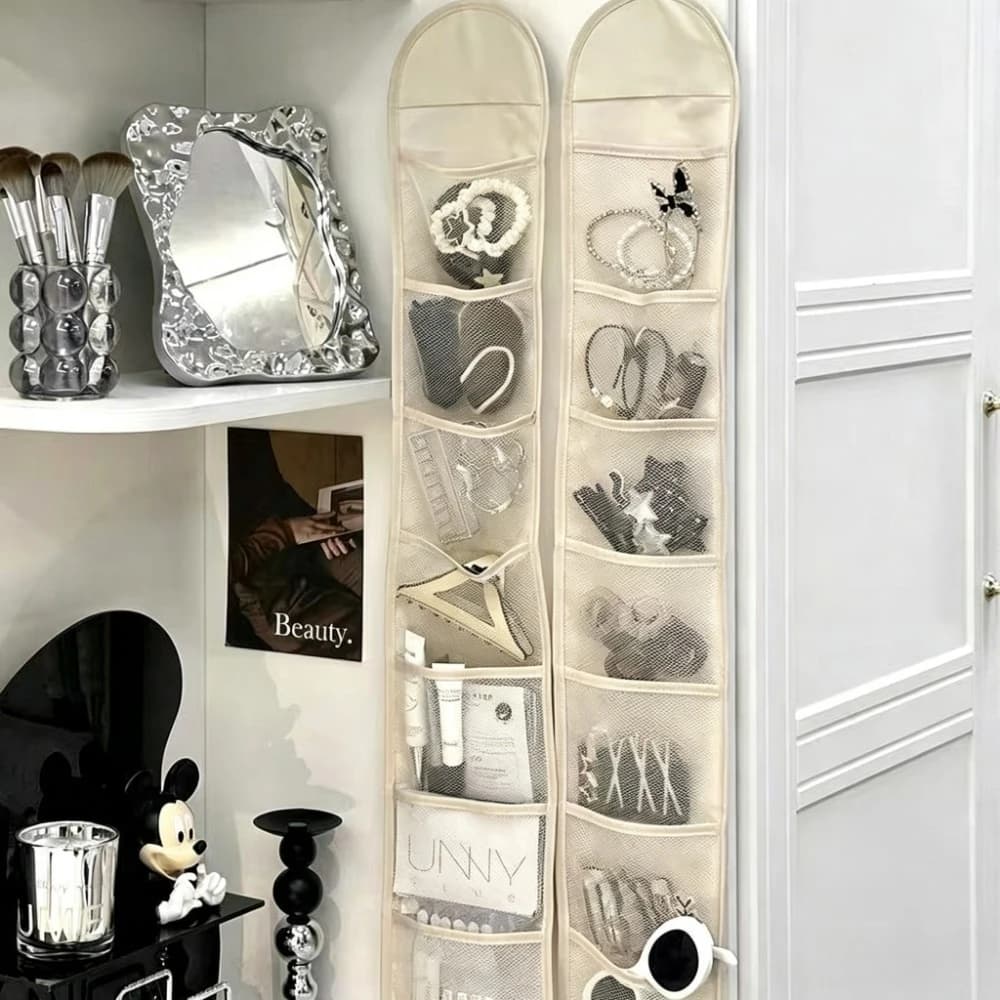 Hanging Closet Organizer with Mesh Pockets