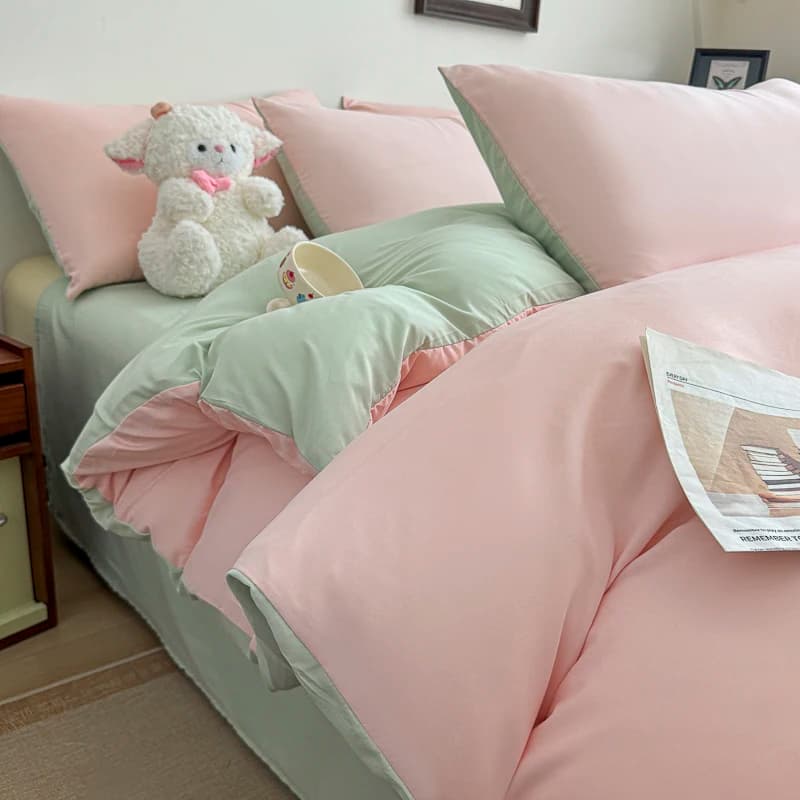 Cotton Bed Linen Set with Duvet Cover and Pillowcases