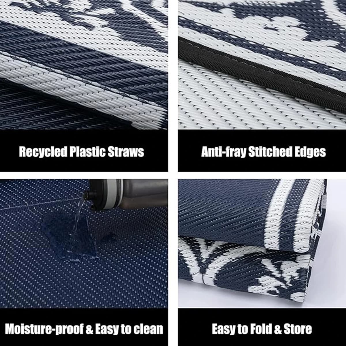 Double-Sided Reversible Waterproof Outdoor Rug