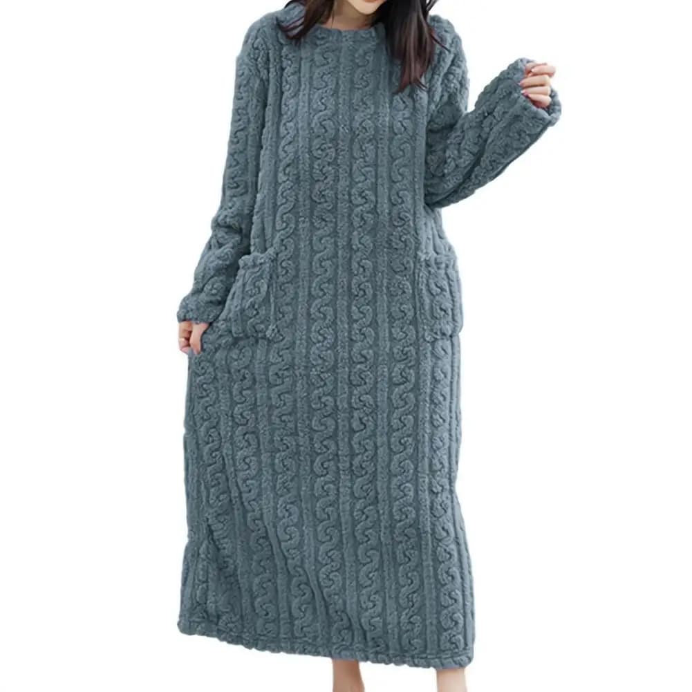 Women's Coral Velvet Winter Nightgown
