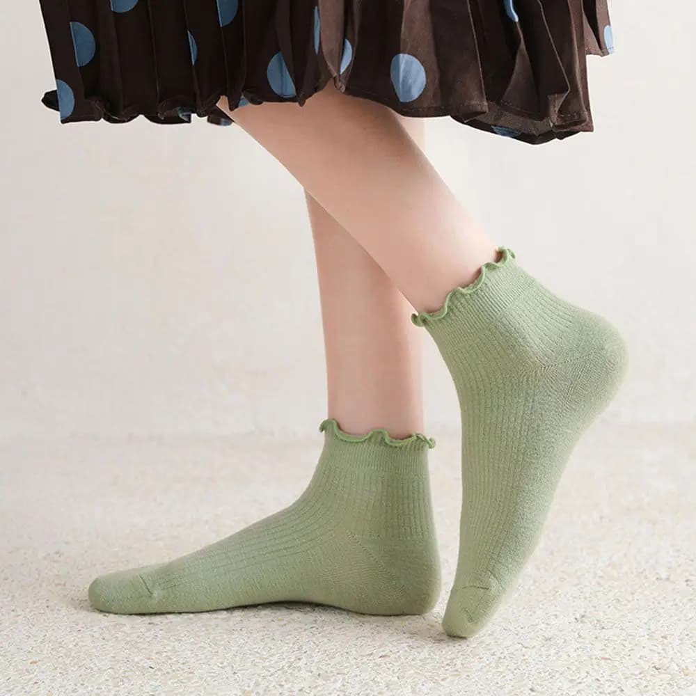 Women's Cotton Frilly Ruffle Ankle Socks