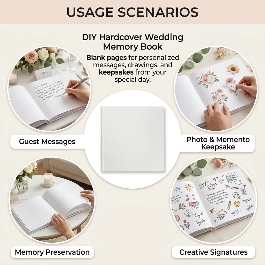 Hardcover Wedding Guest Book, 120 Pages