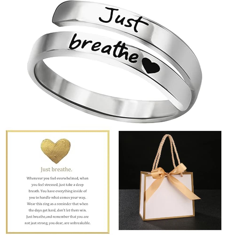 Just Breathe Heart Ring