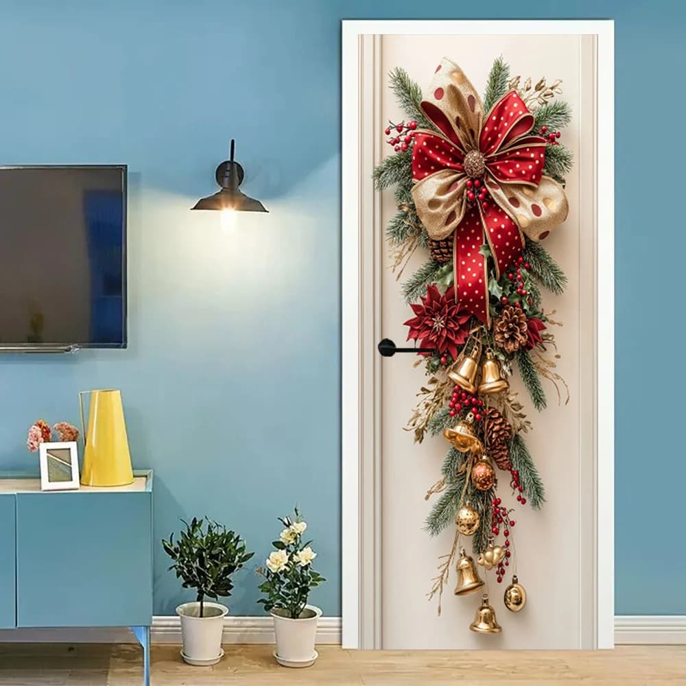 Red Bells and Green Leaves Hanging Wall Decoration