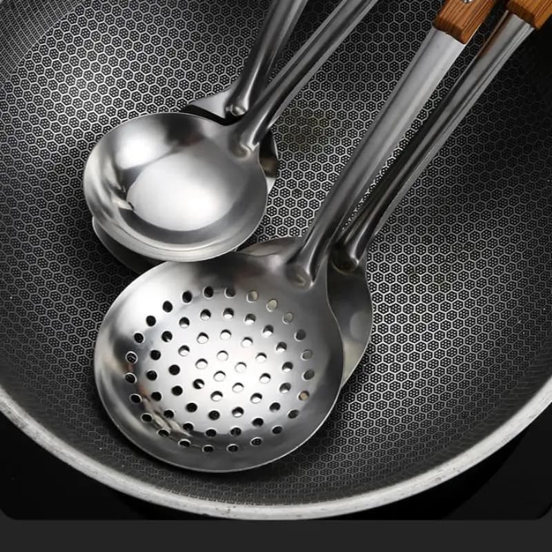 Stainless Steel Wok Spatula with Wooden Handle