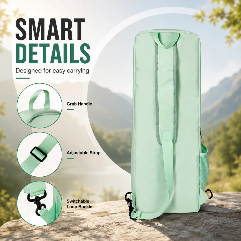 Yoga Mat Carrier Bag with Waterproof Compartment