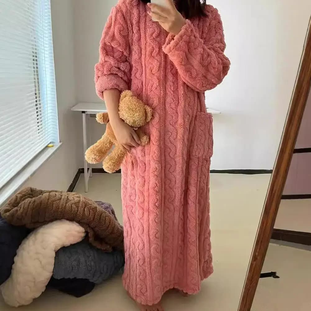 Women's Coral Velvet Winter Nightgown