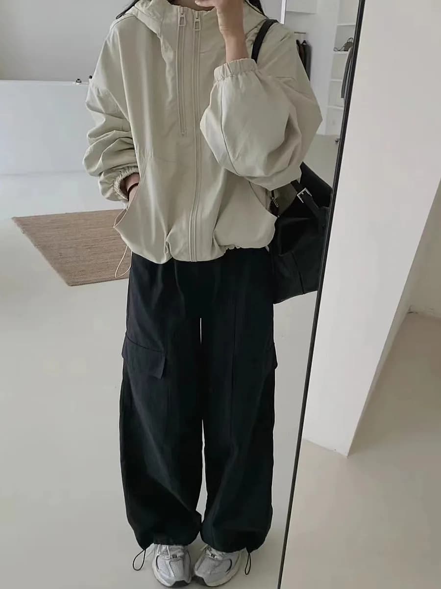 Double Zipper Hooded Short Jacket