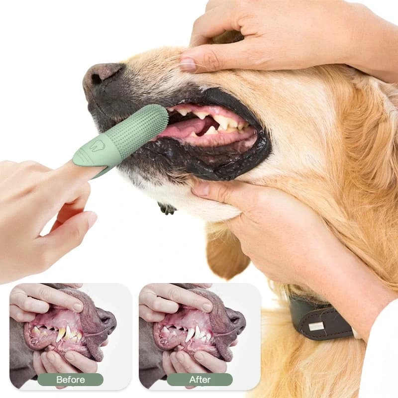 360-Degree Silicone Finger Toothbrush for Dogs & Cats