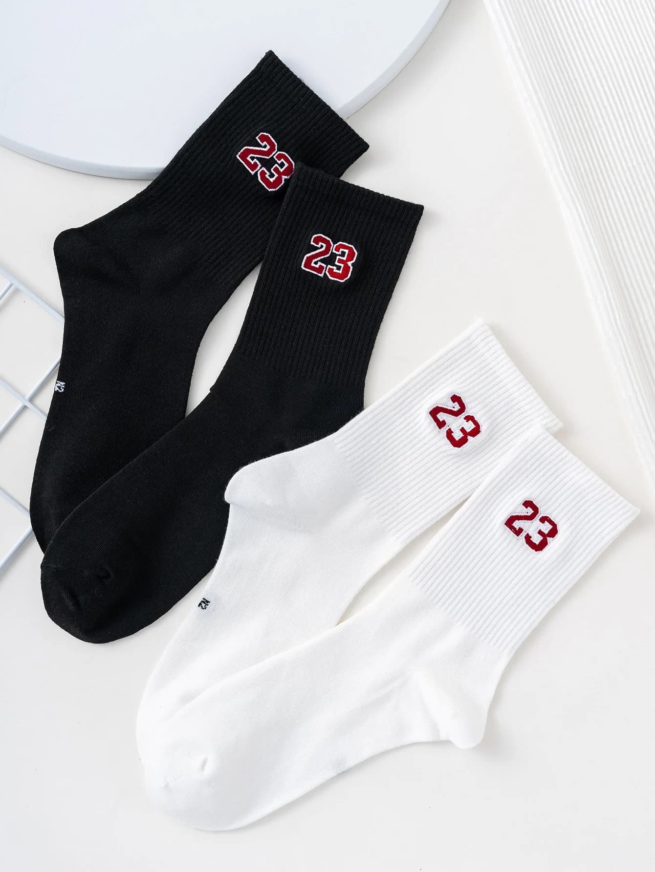 Men's Crew Socks with Number 23 Design