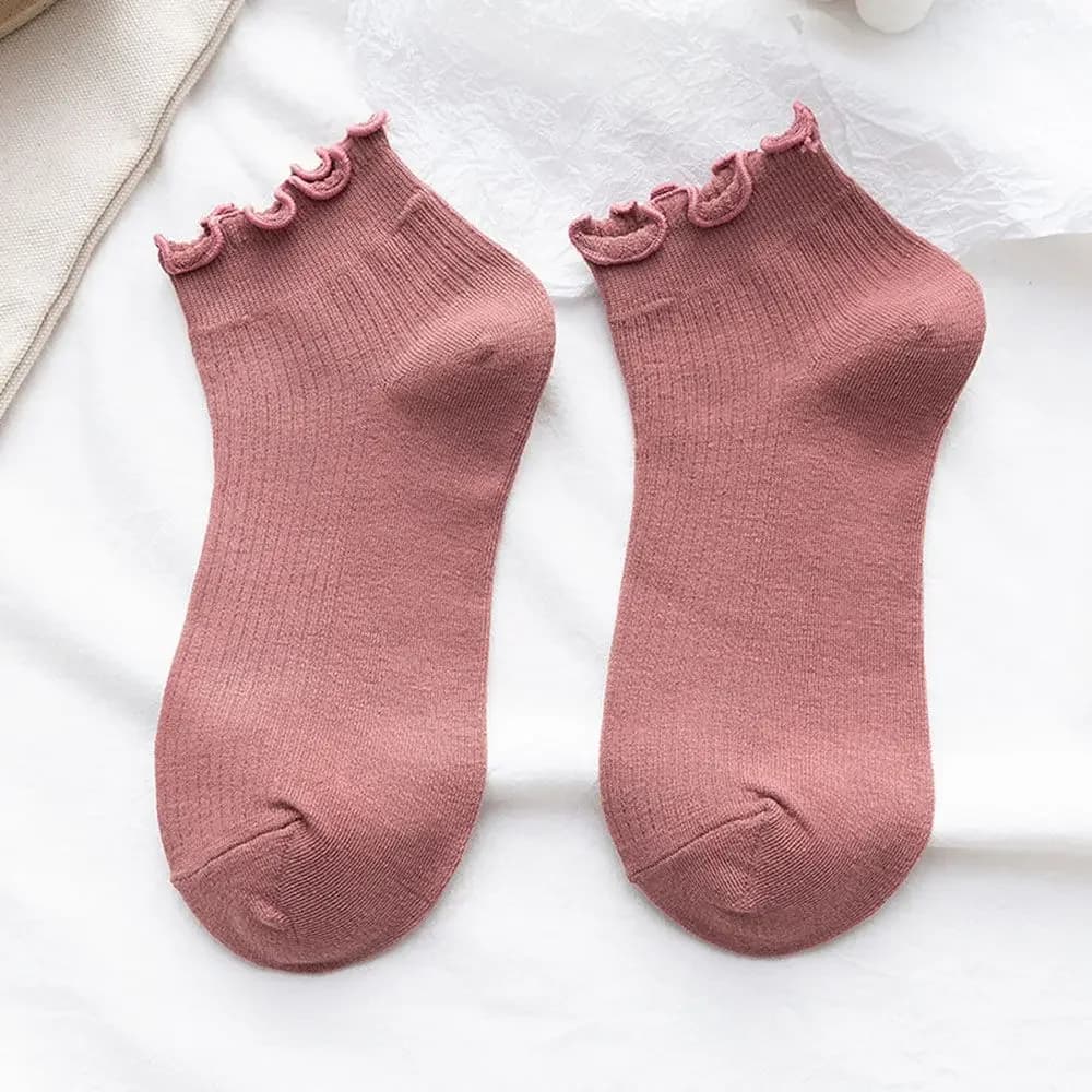 Women's Cotton Frilly Ruffle Ankle Socks