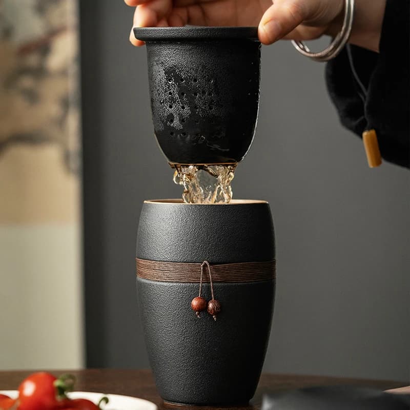 Ceramic Tea Cup with Infuser and Lid