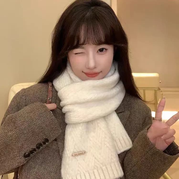 Women's Thickened Knit Winter Scarf