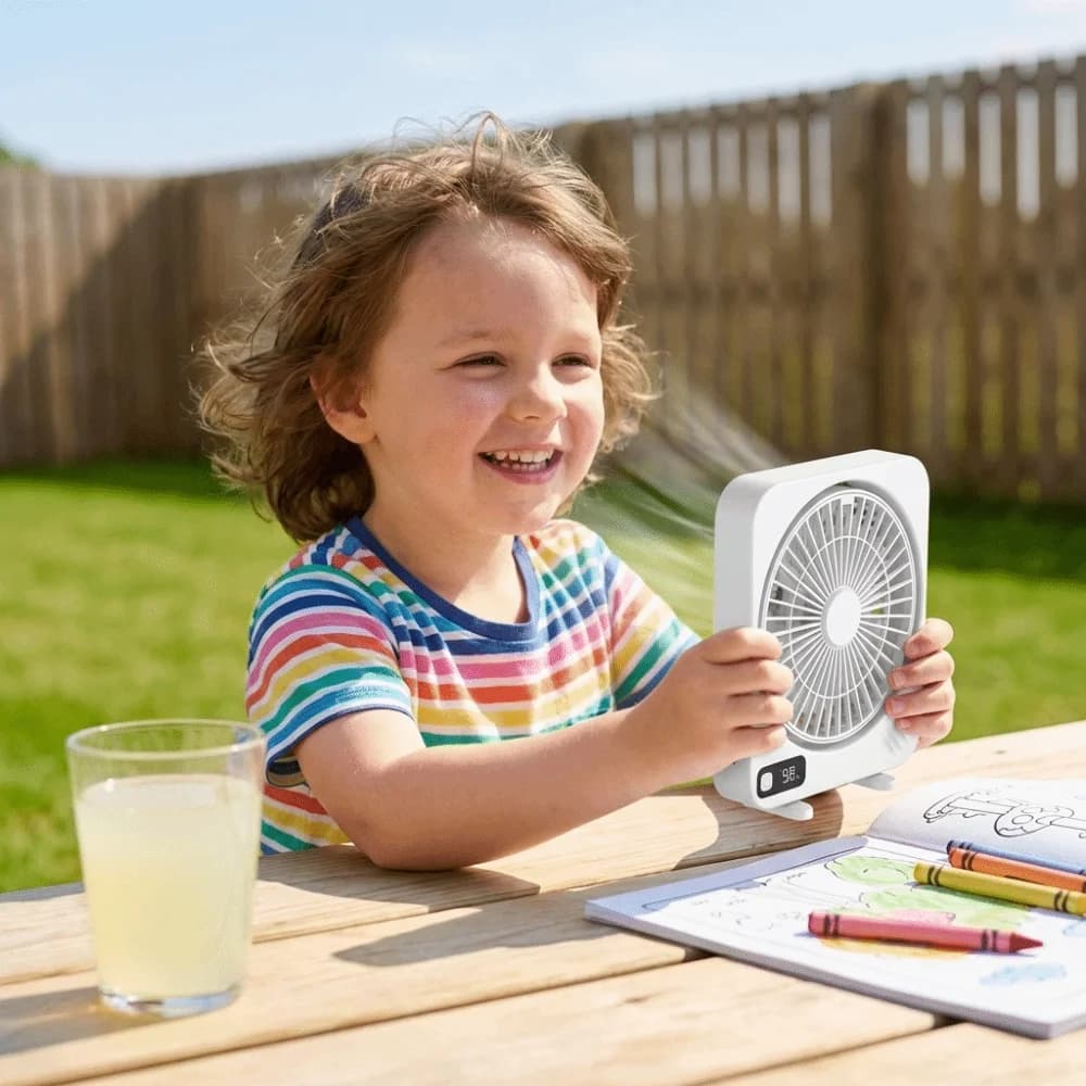 Portable Desktop Fan with LED Display