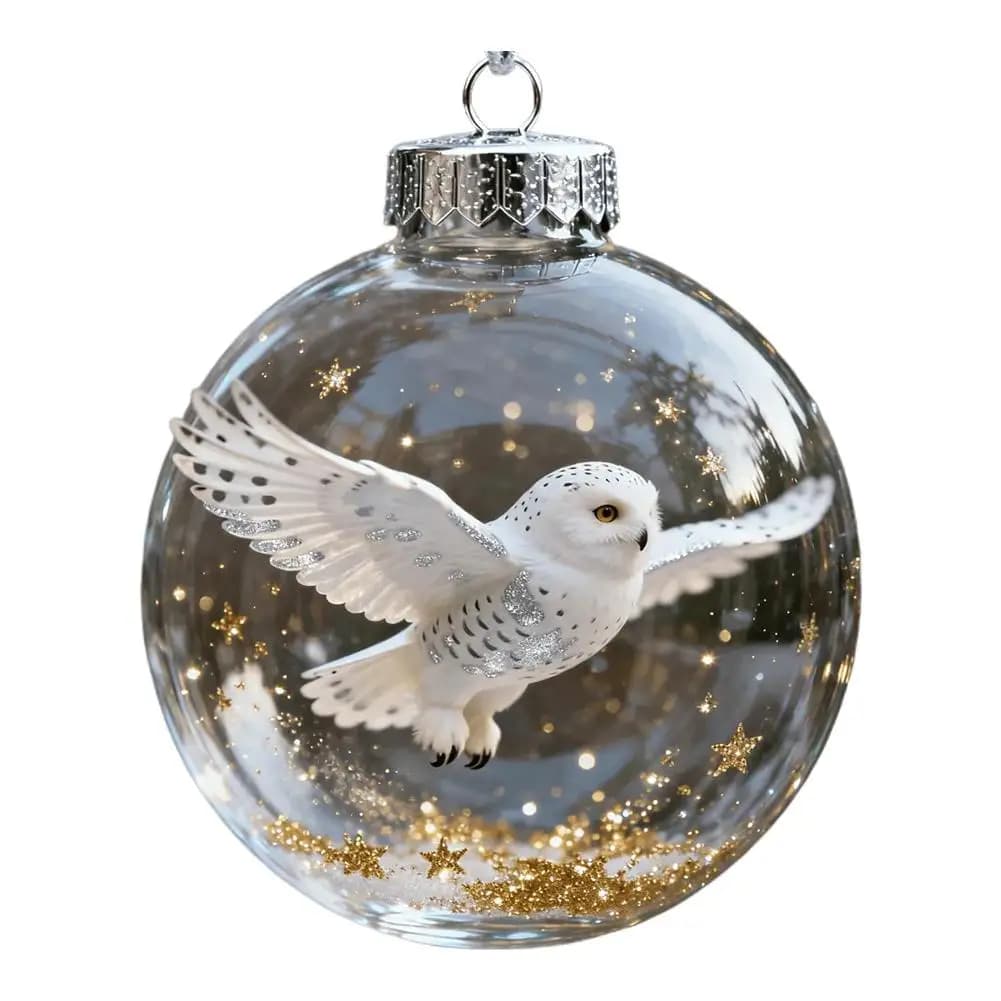 Cardinal Bird Crystal Clear Glass Ornaments Set